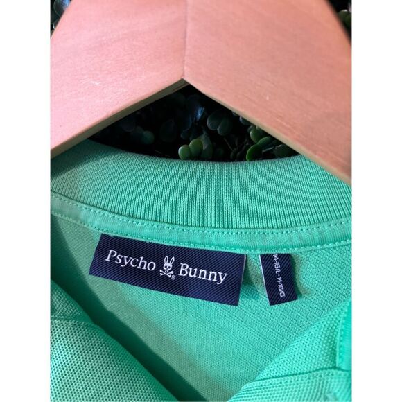 Psycho Bunny Boys Green Polo Short Sleeve Shirt Sz 14/16 - Picture 2 of 3